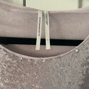 Anthropologie Blush Sequin Blouse